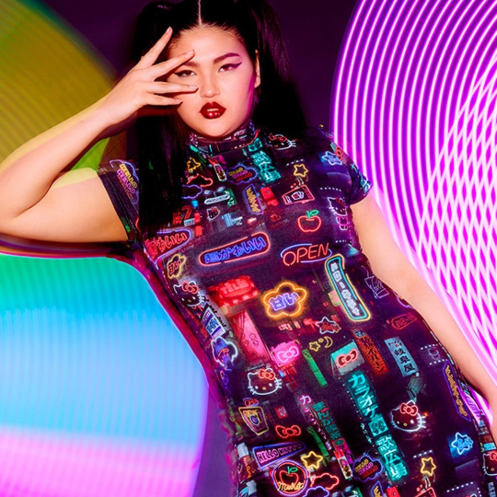 NWT Hello Kitty bodycon mini dress 1x 2x Dollskill